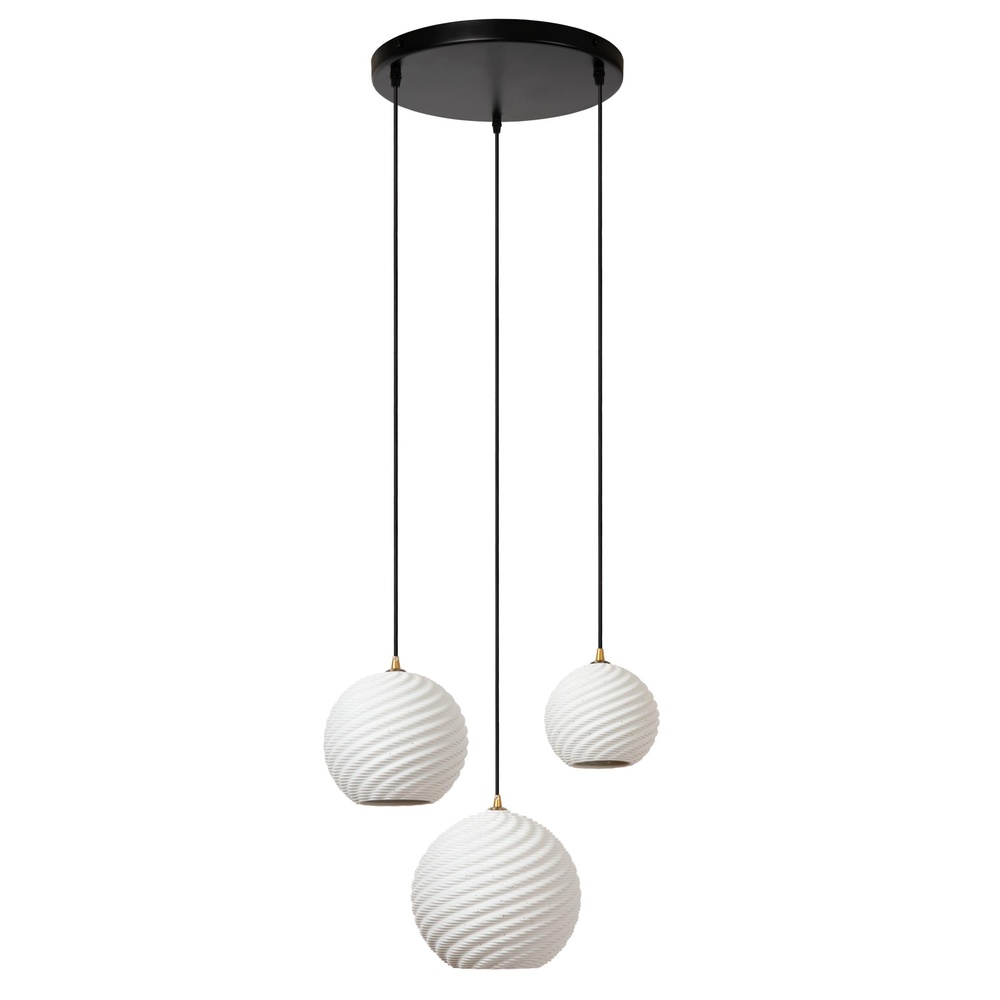 Lucide Design hanglampBina 3-lichts rond wit - 13451/03/31